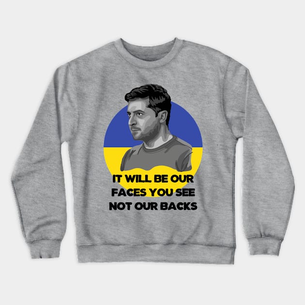 Volodymyr Zelensky Portrait Crewneck Sweatshirt by Slightly Unhinged